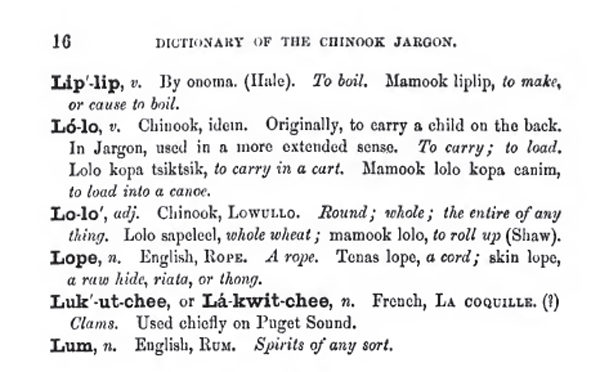 Lolo in Trade Jargon - Discover Lewis & Clark
