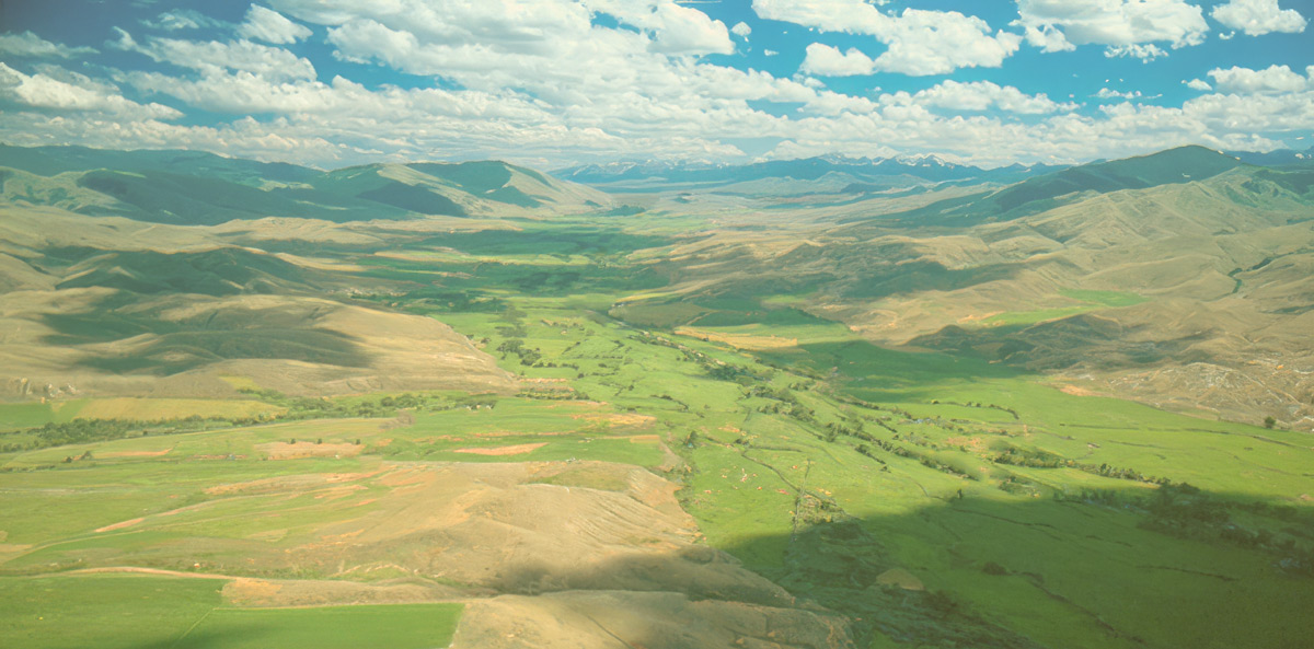 Aerial photo of the Lemhi Pass and Valley