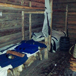 Bunk beds made from logs